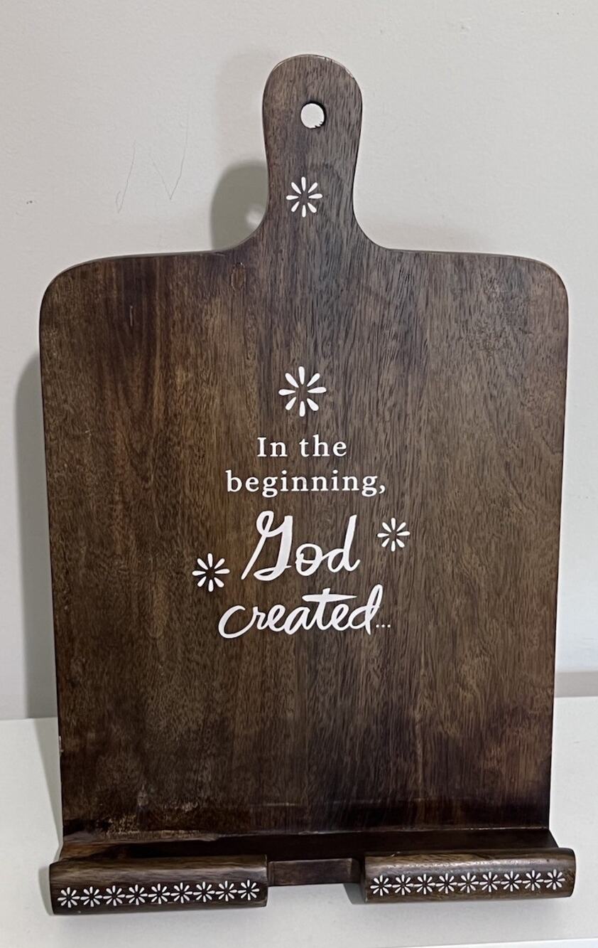 In The Beginning God Created Cookbook Holder Stand DaySpring Aarti